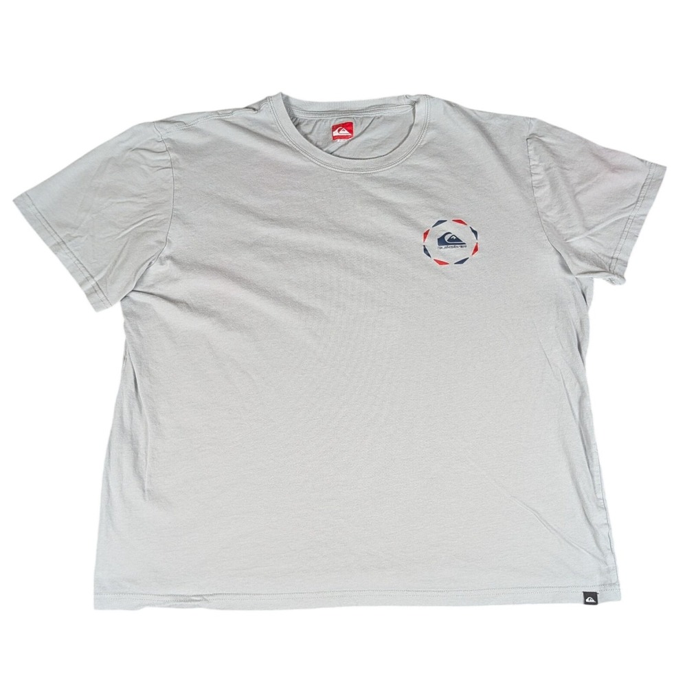 Quiksilver T-Shirt Mens XL Grey Graphic Logo Short Sleeve Surf Good